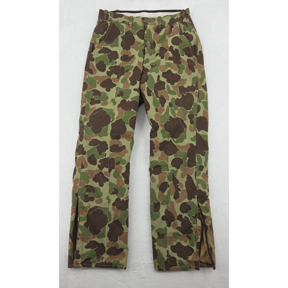 VTG Cabelas Frog Skin Duck Hunting Camo Gore-Tex Pants Sz 32 USA Made See Pics